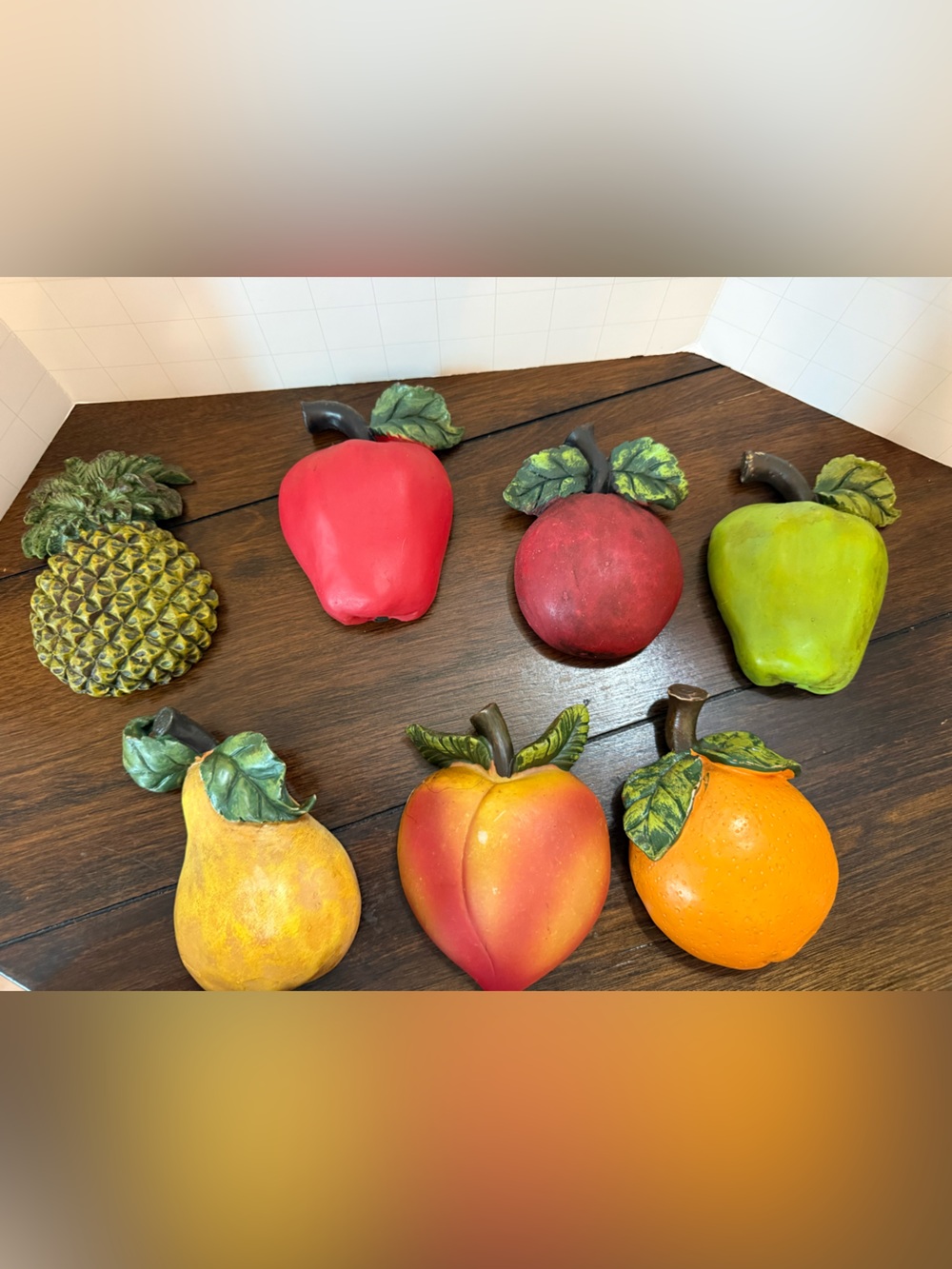 Fruit 7 Decorative PolyResin Fruit Wall Plaques - Colorful Fruit Accents
